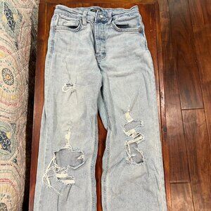 Straight-Leg Ripped Jeans